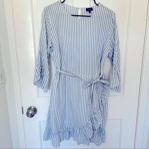 Ruffle-Wrap Dress with Tie